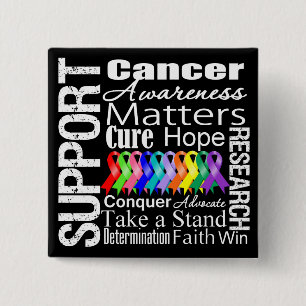 Unterstützung des Bewusstseins für alle Krebsarten Button