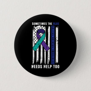 Unterstützung des Blue Lives Police Suicide Awaren Button