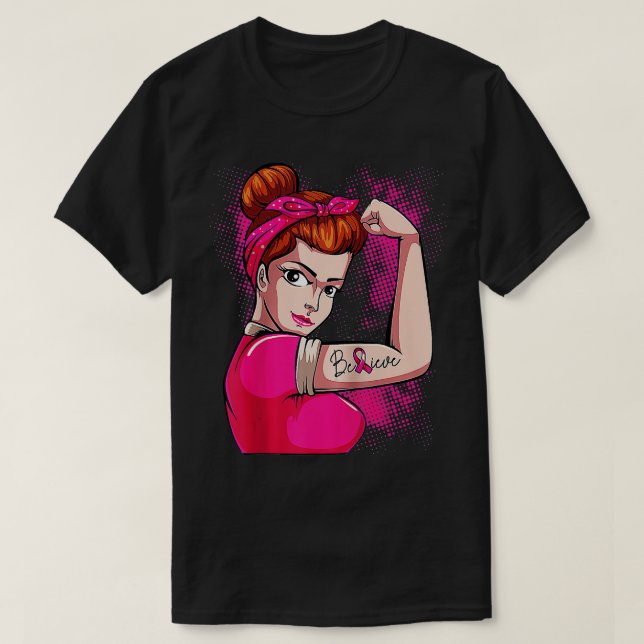 Unterstützung des Brustkrebs-Kriegers T-Shirt (Design vorne)
