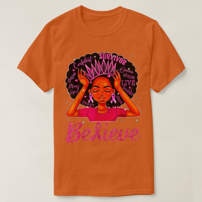 Unterstützung des Brustkrebs-Kriegers T-Shirt (Design vorne)