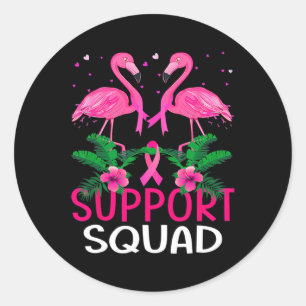 Unterstützung des Kriegers Squad Flamingo Breast C Runder Aufkleber
