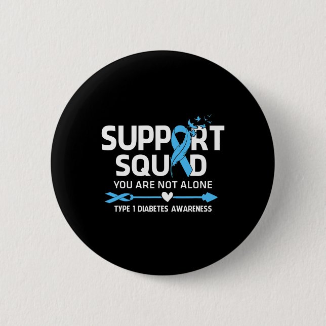 Unterstützung des Kriegers Squad Typ 1 Diabetes Aw Button (Vorderseite)