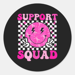 Unterstützung des Squad Breast Cancer Awareness Pi Runder Aufkleber