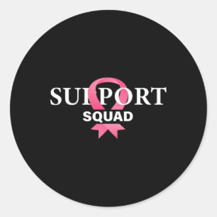 Unterstützung des Squad Breast Cancer Awareness Pi Runder Aufkleber