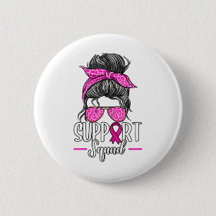 Unterstützung des Squad Messy Bun Breast Cancer Aw Button