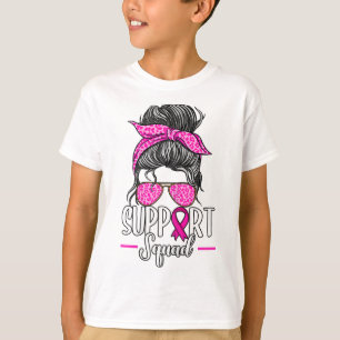 Unterstützung des Squad Messy Bun Breast Cancer Aw T-Shirt