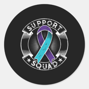Unterstützung des Squad Ribbon-Bewusstseins für Su Runder Aufkleber