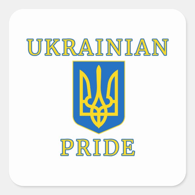 Unterstützung des ukrainischen Stolzes mit der Fla Quadratischer Aufkleber (Vorderseite)