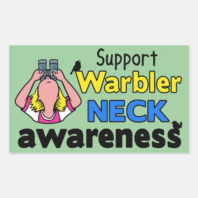 Unterstützung des Warbler Neck Bewusstseins Rechteckiger Aufkleber (Vorderseite)