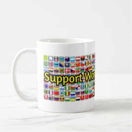 Unterstützung des weltweiten Banners für Alphabeti Kaffeetasse