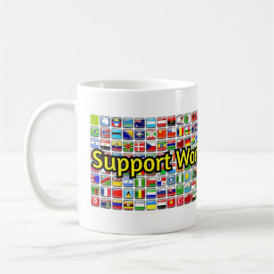 Unterstützung des weltweiten Banners für Alphabeti Kaffeetasse