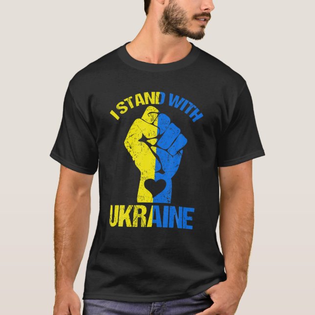 Unterstützung, die ich mit der Ukraine Puck Futin  T-Shirt (Vorderseite)