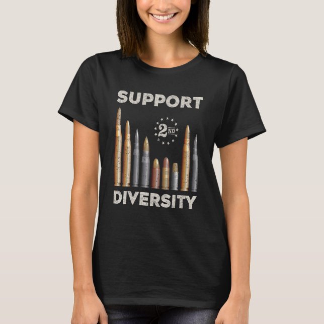 Unterstützung Diversity Bullet Zweite Änderung Gun T-Shirt (Vorderseite)