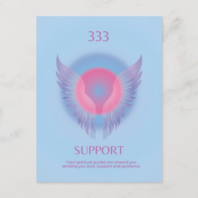 Unterstützung für Angel Nummer Aura 333 Postkarte (Vorderseite)