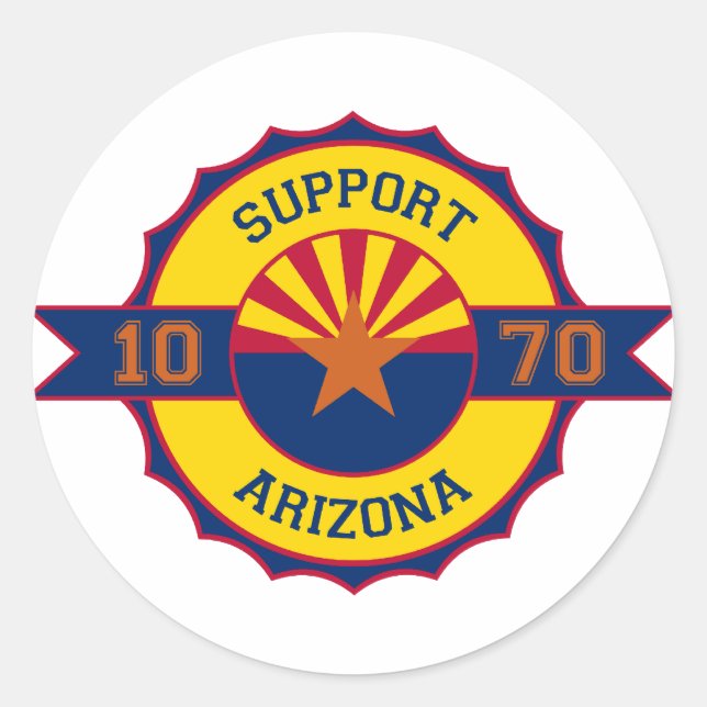 Unterstützung für Arizona Runder Aufkleber (Vorderseite)