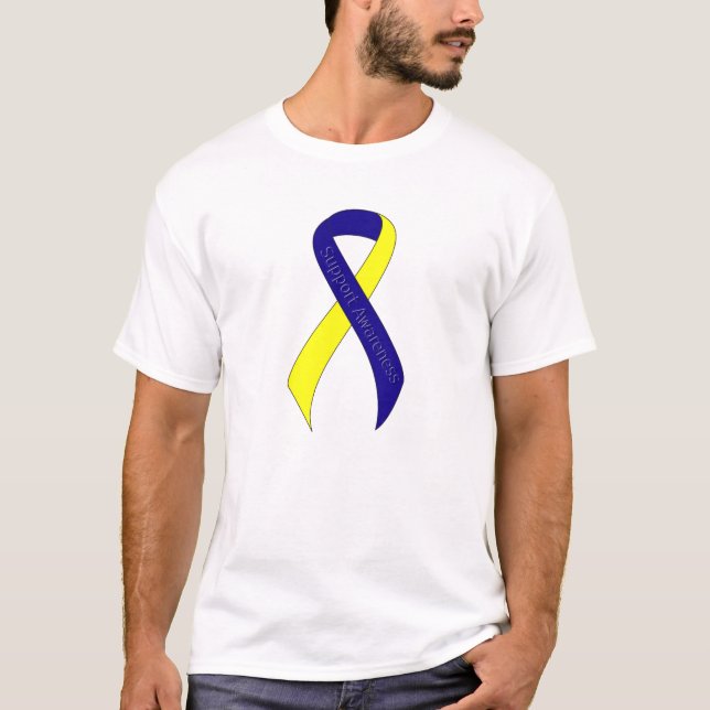 Unterstützung für blaue und gelbe Multifunktionsle T-Shirt (Vorderseite)