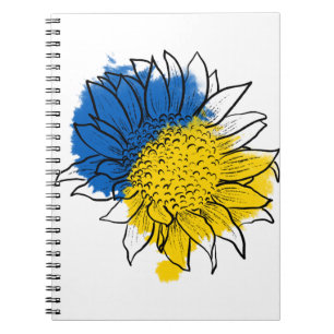 Unterstützung für Blaue und Gelbe Sonnenblumen in Notizblock