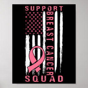 Unterstützung für Brustkrebs im Quadrat - rosa Unt Poster