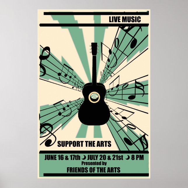 Unterstützung für das Arts Live Music Poster (Vorne)