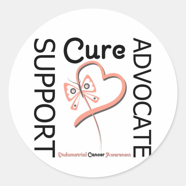 Unterstützung für Endometriumkarzinom Advocate Cur Runder Aufkleber (Vorderseite)