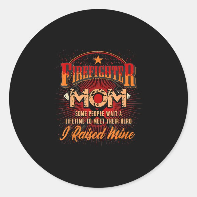 Unterstützung für Feuerwehren - Fireman Proud-Mama Runder Aufkleber (Vorderseite)