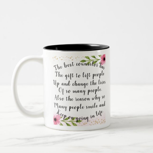 Unterstützung für gute Berater Zweifarbige Tasse (Links)