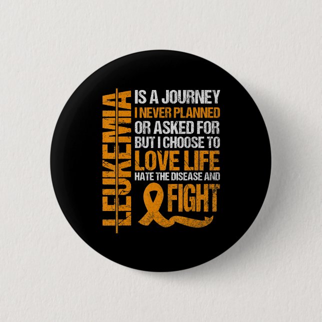 Unterstützung für Leukämie Awareness orange Ribbon Button (Vorderseite)