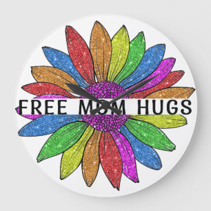 Unterstützung für LGBTQIA+ durch kostenlose Mama Große Wanduhr