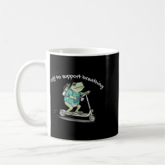 Unterstützung für lustigen Frosch bei Atmung Kaffeetasse
