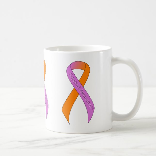 Unterstützung für Orchid und Orange Ribbon Kaffeetasse (Rechts)
