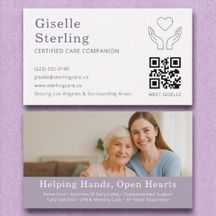 Unterstützung für QR-Code für Senior Zuhause Help Visitenkarte