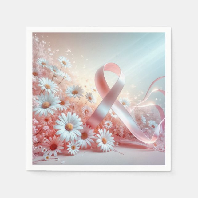 Unterstützung für rosa Ribbon-Brustkrebs Serviette (Vorderseite)