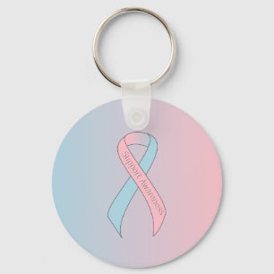 Unterstützung für rosa und hellblaue Streifen Schlüsselanhänger