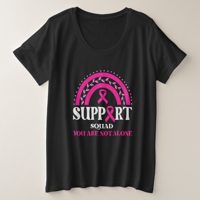 Unterstützung für Squad Brustkrebs-Bewusstsein Leo Große Größe T-Shirt (Design vorne)