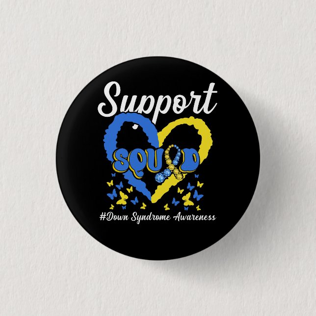Unterstützung für Squad Heart Down Syndrome Awaren Button (Vorderseite)