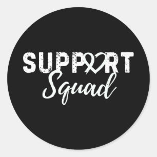 Unterstützung für Squad Lungenkrebs Liebe Herz Whi Runder Aufkleber