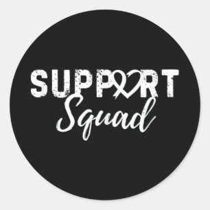 Unterstützung für Squad Lungenkrebs Liebe Herz Whi Runder Aufkleber