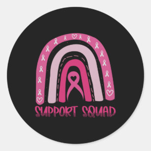 Unterstützung für Squad Pink Rainbow Ribbon Brustk Runder Aufkleber