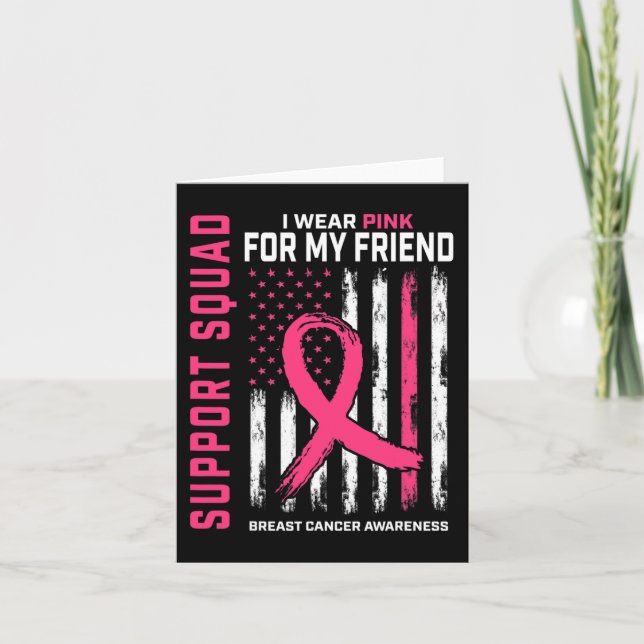 Unterstützung für Squad Tragen rosa Friend Breast  Karte (Vorderseite)