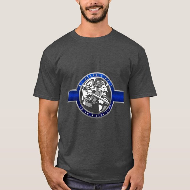 Unterstützung für Thin Blue Line T-Shirt (Vorderseite)