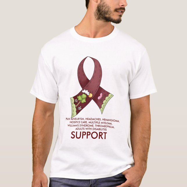 UNTERSTÜTZUNG, GEHIRN-ANEURYSMA, KOPFSCHMERZEN, T-Shirt (Vorderseite)