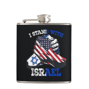 Unterstützung Ich stehe hinter Israel Jüdisches Er Flachmann