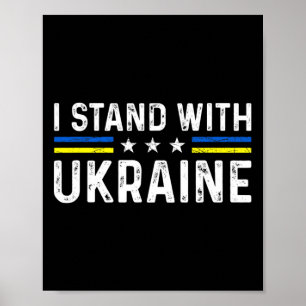 Unterstützung Ich stehe mit Ukraine Ukrainische Fl Poster
