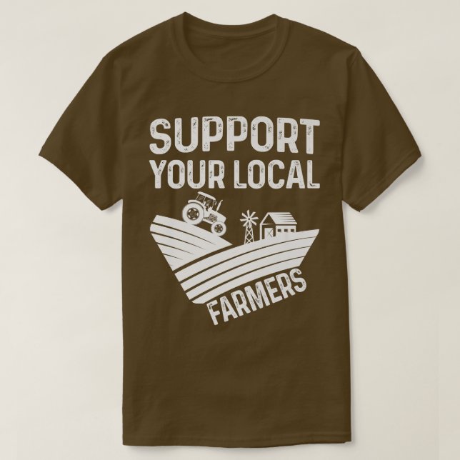 Unterstützung Ihrer lokalen Bauer Cool Traktor auf T-Shirt (Design vorne)