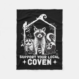 Unterstützung Ihres Coven Raccoon Opossum Skunk Ha Fleecedecke