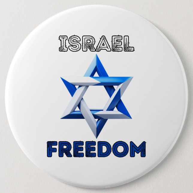 Unterstützung Israels, Freiheit, mit Israel stehen Button (Vorderseite)