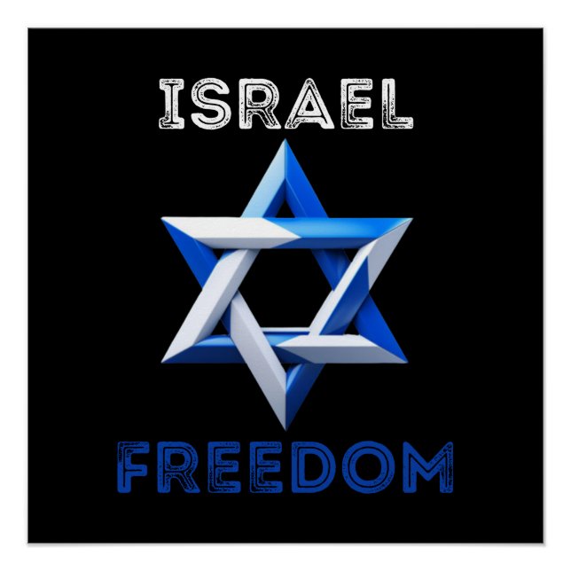 Unterstützung Israels, Freiheit, mit Israel stehen Poster (Vorderseite)