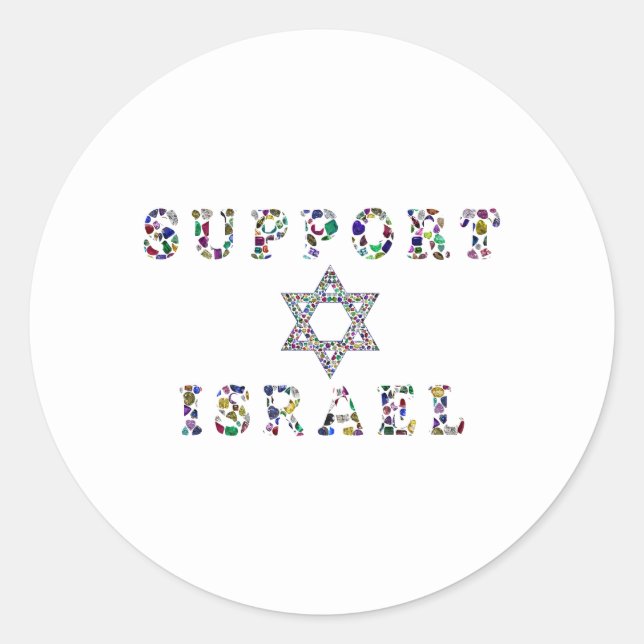 Unterstützung Israels Runder Aufkleber (Vorderseite)