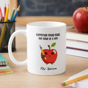 Unterstützung junger Köpfe Lächeln Lehrerhilfe Leb Kaffeetasse
