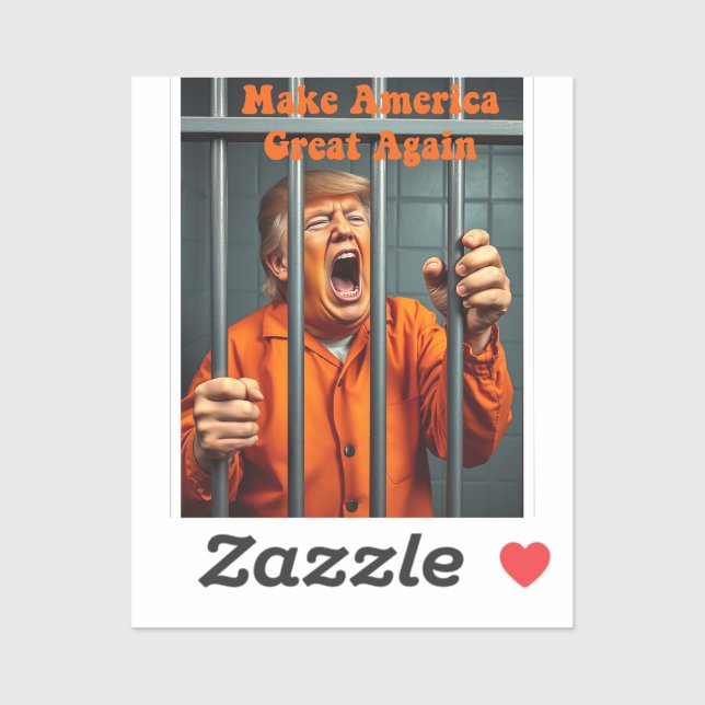 Unterstützung Kamala Walz Justiz Trump Funny Satir Aufkleber (Blatt)